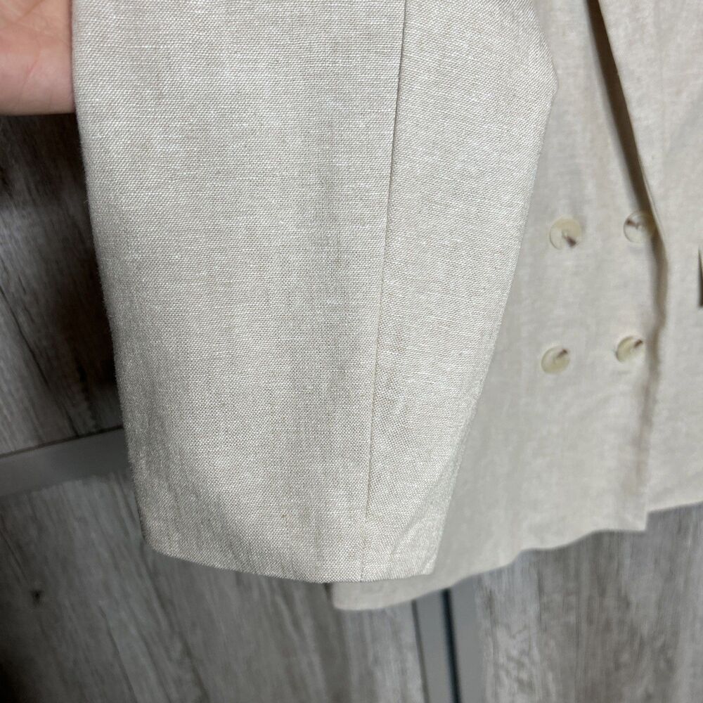 Old Navy Blazer Size M Linen and Rayon Blend Oversized Beige Color NEW - Picture 5 of 8